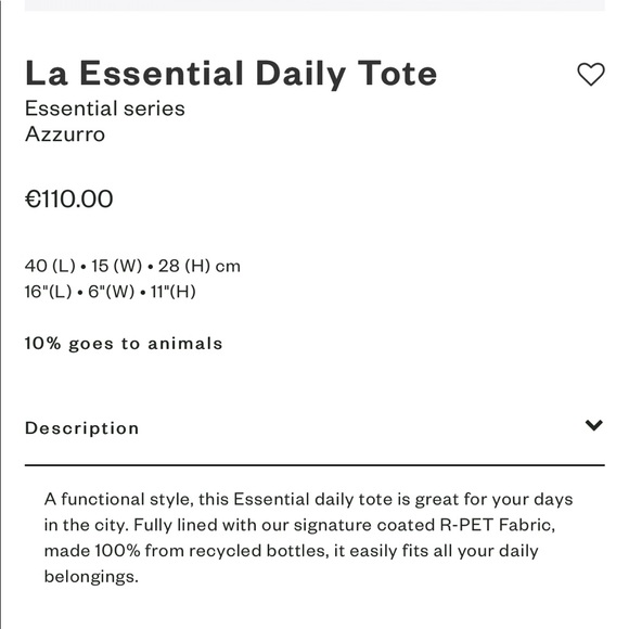 NWT MIOMOJO La Essential Teal/Grey Everyday Tote Bag- vegan PETA eco friendly - Picture 5 of 14